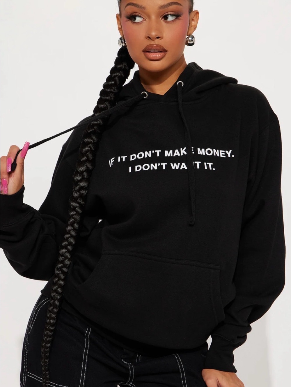 Black Graphic Hoodie Sweatshirt - If It Don't Make Money Hoodie